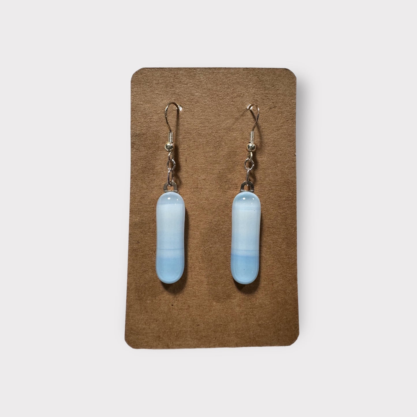 Glass Earrings - baby blue