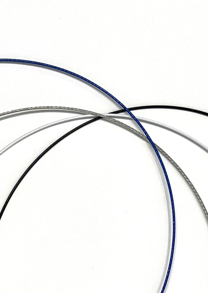 Cable Necklaces - Black, White, Stainless and Cobalt