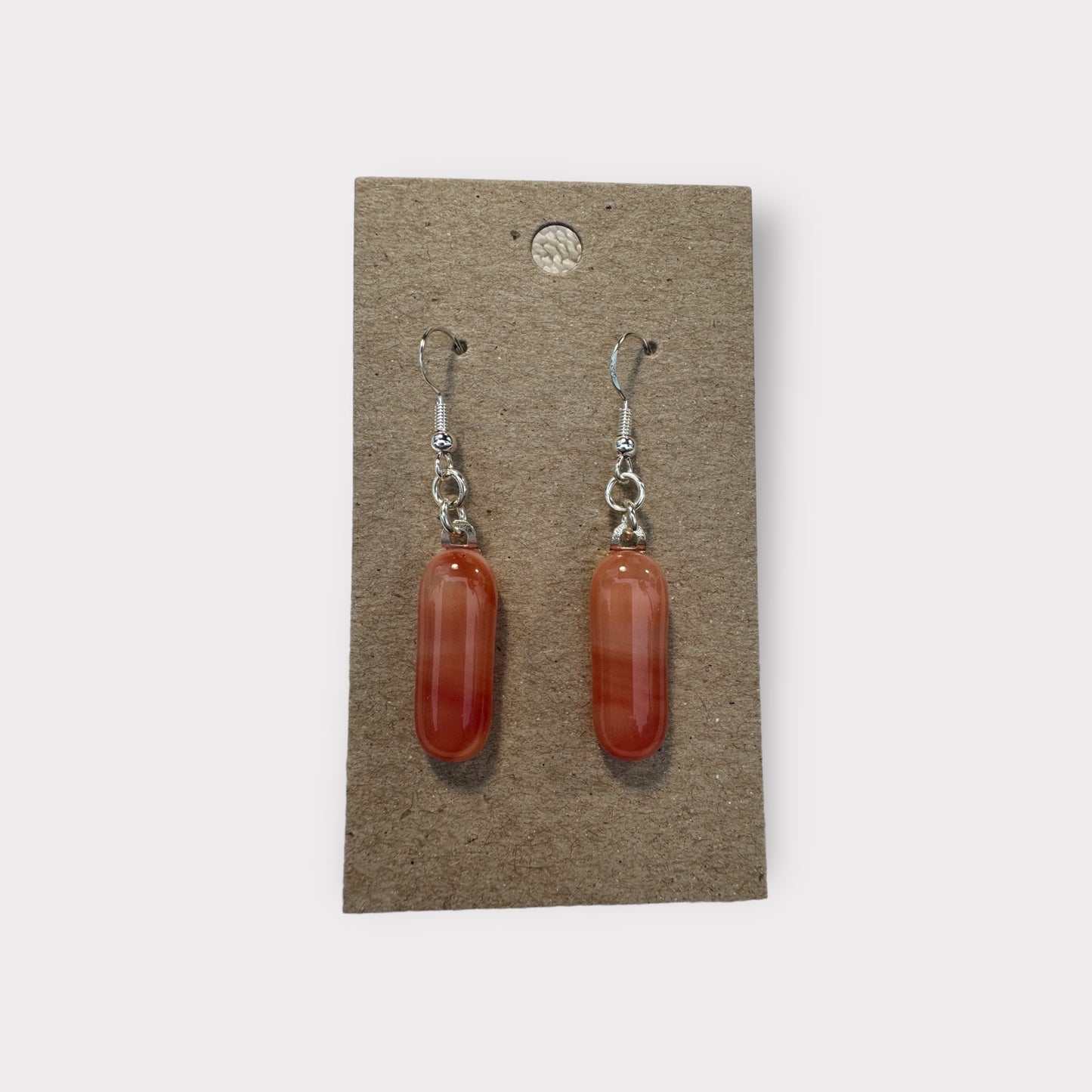 Glass Earrings - salmon color