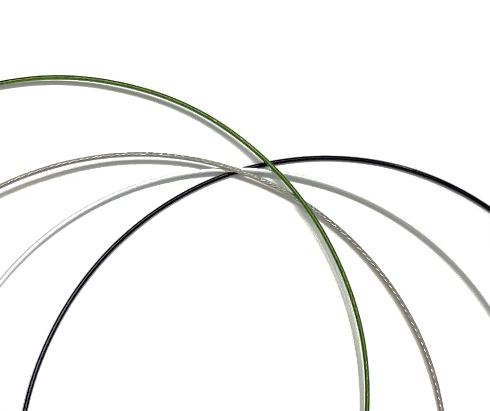 Cable Necklaces - Black, White, Stainless and Fern Green