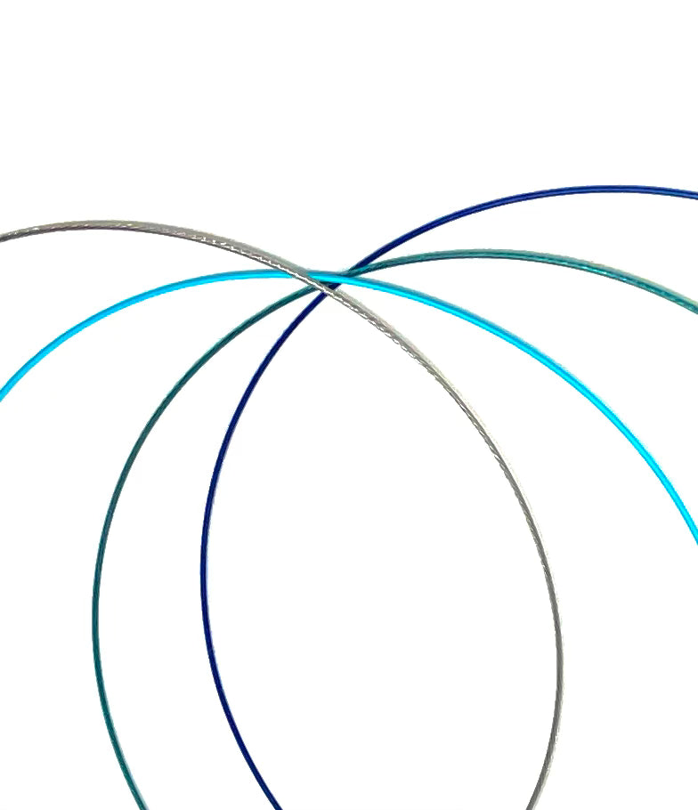 Cable Necklace - Cobalt, Aqua, Baby Blue, Stainless