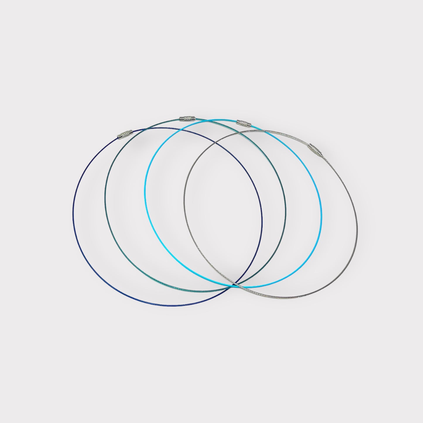 Cable Necklace - Cobalt, Aqua, Baby Blue, Stainless
