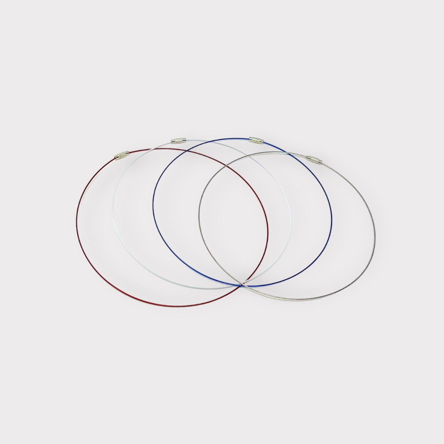 Cable Necklaces - Red, White, Cobalt and Stainless