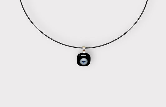Glass Mini Dragonfly Pendant with Cable Necklace - sm black