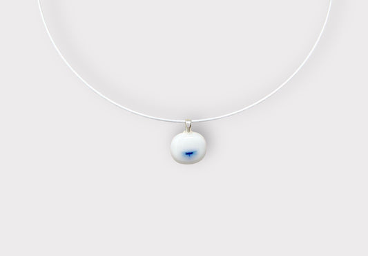 Glass Mini Dragonfly Pendant with Cable Necklace - sm white
